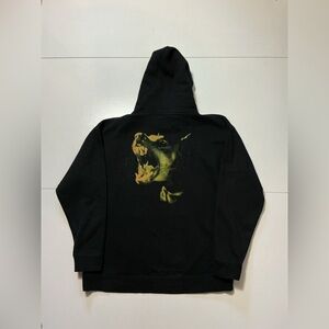Midnight Organic Larry June 1991 Dog Graphic Embroidered Fleece Pullover Hoodie